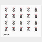 frenchies kerstcadeau voor bulldog liefhebbers ronde sticker (Vel)