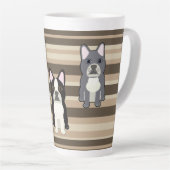 Frenchies Neutral Striped Latte Mok (Rechterhoek)