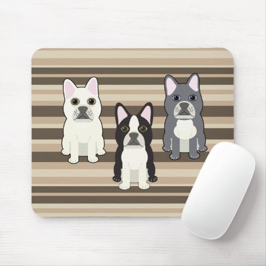 Frenchies Neutral Striped Muismat (Met muis)