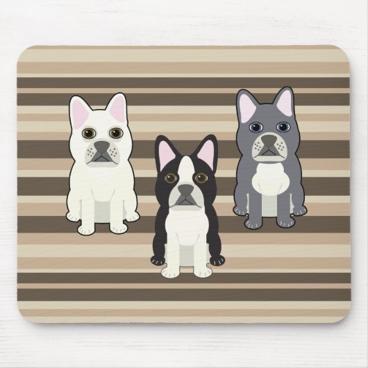Frenchies Neutral Striped Muismat (Voorkant)