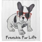 Frenchies voor het leven douchegordijn (Voorkant)