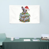 Frenchmas aan u Bulldog Dog Tree Christmas Light Spandoek (Beurs)