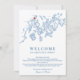 French's Point Maine Bruiloft Welkomstroute Bedankkaart