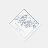 French's Point Stockton Maine Elegant Bruiloft Servet (Hoek)