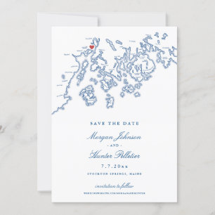 French's Point Stockton Springs Maine Bruiloft Save The Date