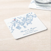 French's Point Stockton Springs Maine Kaart Bruilo Kartonnen Onderzetters (Schuin)