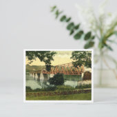 Frenchtown NJ Delaware River Bridge jaren 1910 Briefkaart (Staand voorkant)