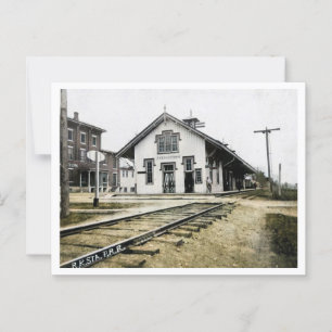 Frenchtown NJ PRR Treinstation jaren 1910 Briefkaart