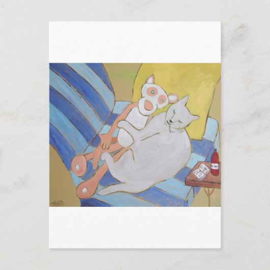 Frenchy met roze panter briefkaart (Voorkant)