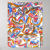 Frenetische energie-Abstracte kunstwerken voor sta Poster (Voorkant)