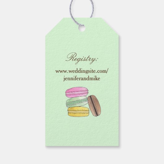 Frenh Macarons Wedding Shower vanmiddag Tea Cadeaulabel (Achterkant)