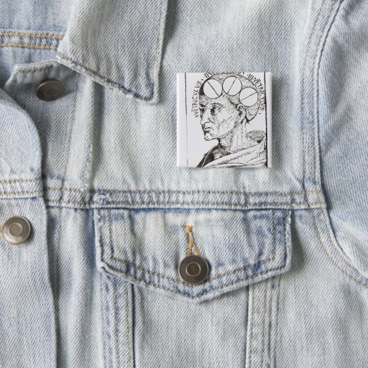 Frenologie Vierkante Button 5,1 Cm (In situ)