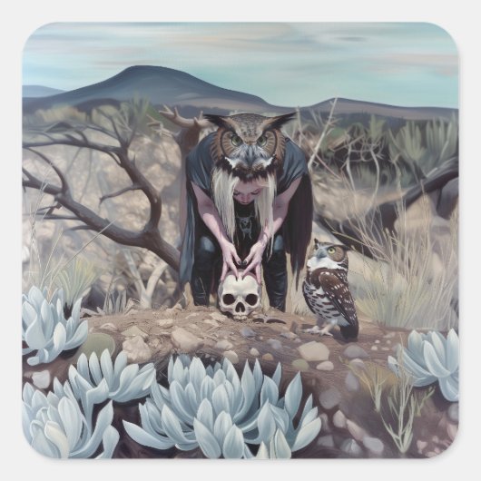 Frenologie Vierkante Sticker (Voorkant)