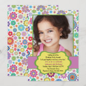 Frenzied Foto Birthday Party Invitation Kaart (Voorkant / Achterkant)