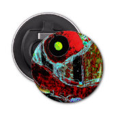 Frequency Serpent – Abstract Energy Compact Mirror Button Flesopener (Voorkant)