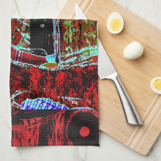 Frequency Serpent – Abstract Energy Compact Mirror Theedoek (Quarter Fold)