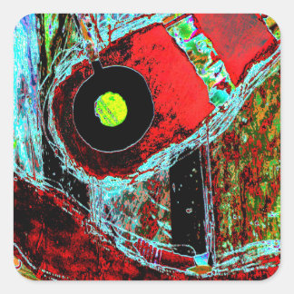 Frequency Serpent – Abstract Energy Compact Mirror Vierkante Sticker