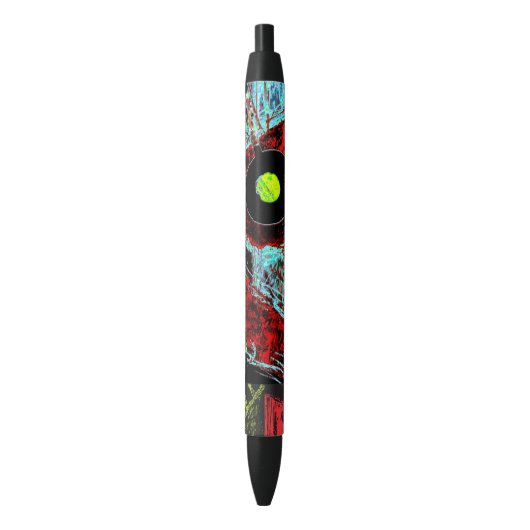 Frequency Serpent – Abstract Energy Compact Mirror Zwarte Inkt Pen (Voorkant Verticaal)