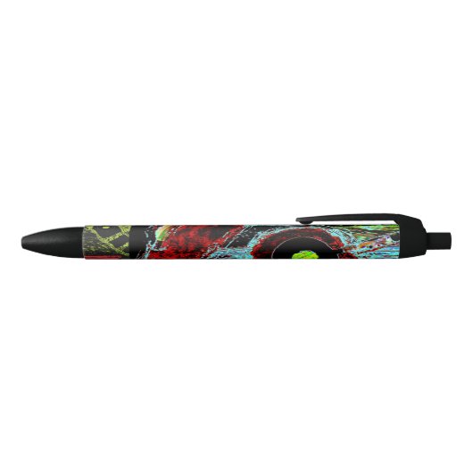 Frequency Serpent – Abstract Energy Compact Mirror Zwarte Inkt Pen (Bovenkant)