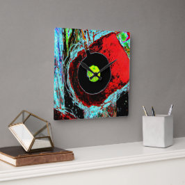 Frequency Serpent – Abstract Energy Wall Clock Vierkante Klok