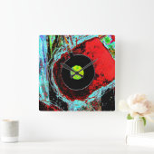 Frequency Serpent – Abstract Energy Wall Clock Vierkante Klok (Huis)