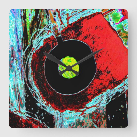 Frequency Serpent – Abstract Energy Wall Clock Vierkante Klok (Voorkant)