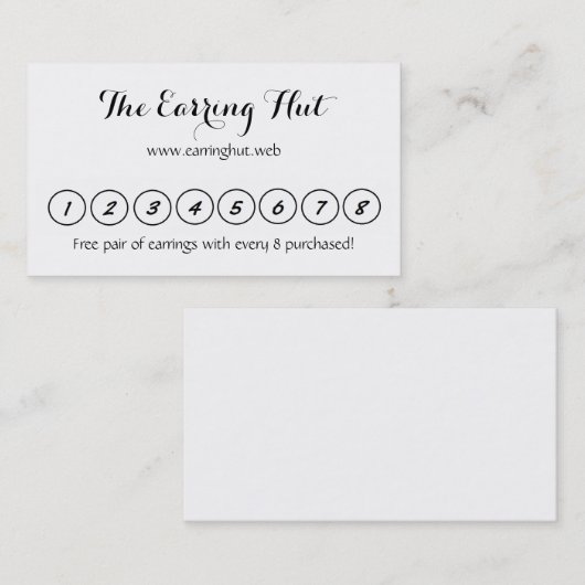 "Frequent Bezoeker" (8 cirkels) Visitekaartjes Klantenkaartje (Voorkant / Achterkant)