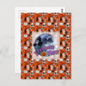Frequent Flyer Halloween Heks Riding Broomstick Briefkaart (Voorkant / Achterkant)