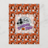 Frequent Flyer Halloween Heks Riding Broomstick Briefkaart (Voorkant)