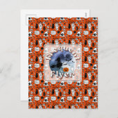 Frequent Flyer Halloween Heks Riding Broomstick Feestdagenkaart (Voorkant / Achterkant)