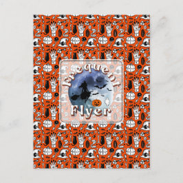 Frequent Flyer Halloween Heks Riding Broomstick Feestdagenkaart