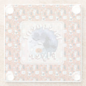 Frequent Flyer Halloween Heks Riding Broomstick Glazen Onderzetter (Achterkant)