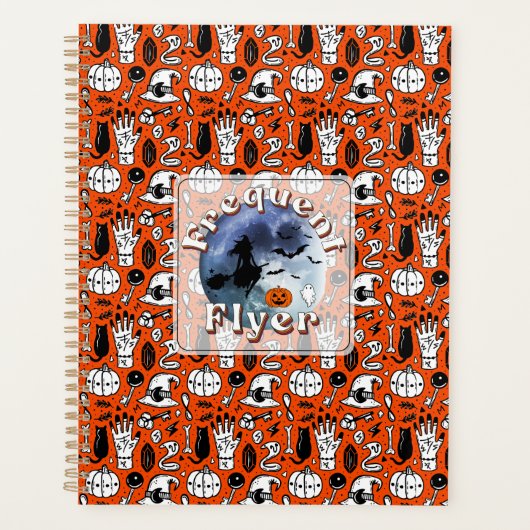 Frequent Flyer Halloween Heks Riding Broomstick Planner (Voorkant)