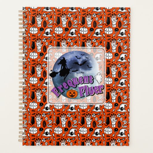 Frequent Flyer Halloween Heks Riding Broomstick Planner (Voorkant)