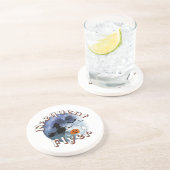 Frequent Flyer Halloween Heks Riding Broomstick Zandsteen Onderzetter (Zijkant)