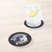 Frequent Flyer Halloween Heks Riding Broomstick Zandsteen Onderzetter (Zijkant)