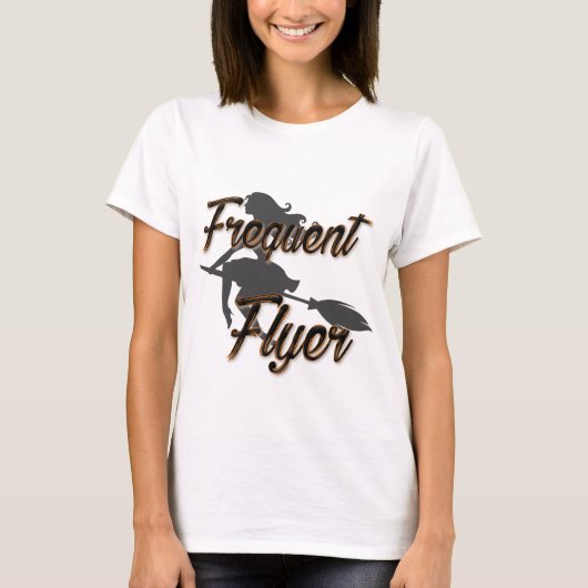 Frequent Flyer Halloween-witteontwerp T-shirt (Voorkant)