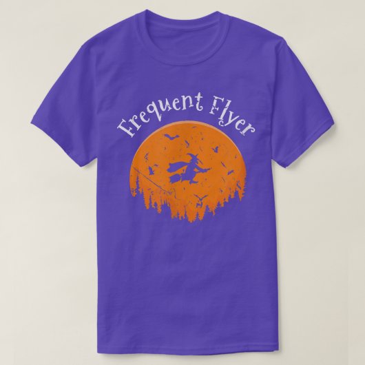 Frequent Flyer-heks Funny Halloween 2353 T-shirt (Design voorkant)