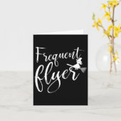 Frequent Flyer Heks Shirt Schattig Grappig Hallowe Kaart (Gele Bloem)