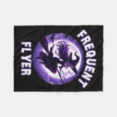 Frequent Flyer Witch, Funny Halloween Witch Costum Fleece Deken (Voorkant (Horizontaal))