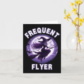 Frequent Flyer Witch Grappig Halloween Kostuum Ide Kaart (Gele Bloem)