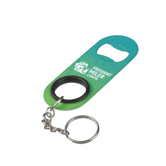 Frequent miler Sleutelhanger Mini Flessenopener (Achterkant Gekanteld)
