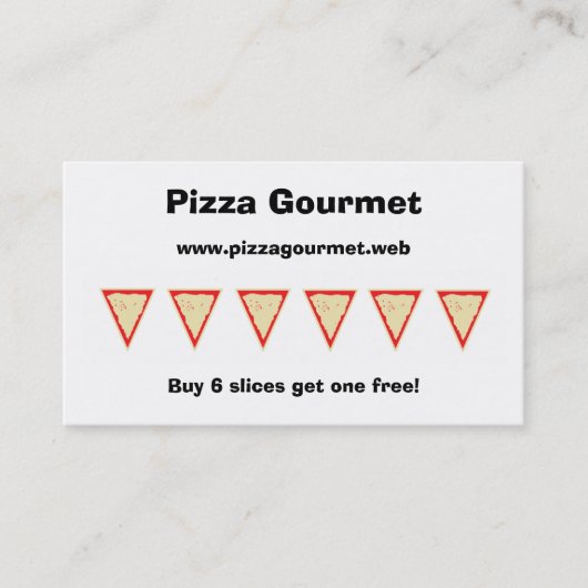 "Frequent Visitor" (Pizza Slices) Loyalty-kaarten Klantenkaartje (Voorkant)