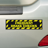 Frequente remcontroles zwart geel waarschuwing sti bumpersticker (Op auto)