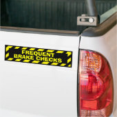 Frequente remcontroles zwart geel waarschuwing sti bumpersticker (Op Truck)