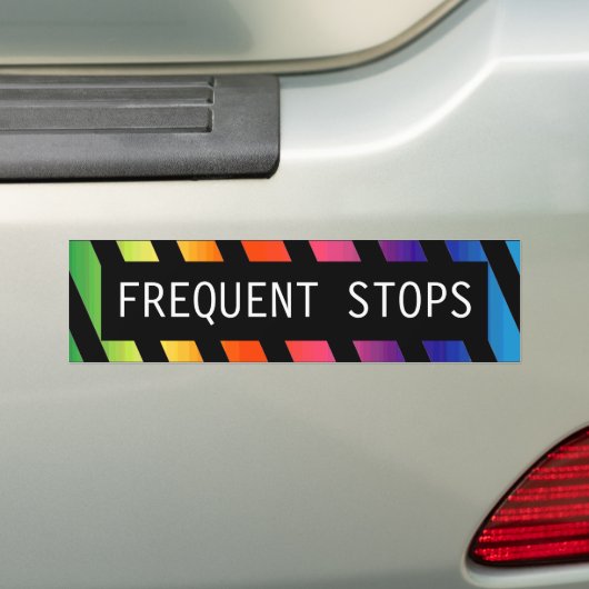 Frequente stoppen bumpersticker (Op auto)