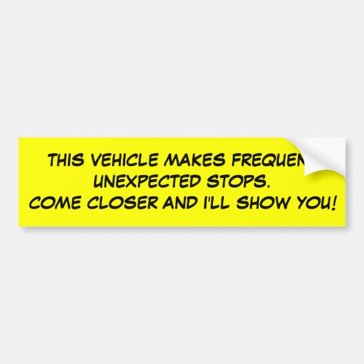 Frequente stops bumpersticker (Voorkant)