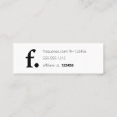 Frequentie. Mini Visitekaartje (Achterkant)