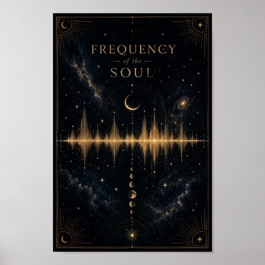 Frequentie van de Ziel Poster | Hemelse Geluidsgol (Voorkant)