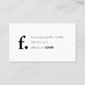 Frequentie. Visitekaartje (Achterkant)